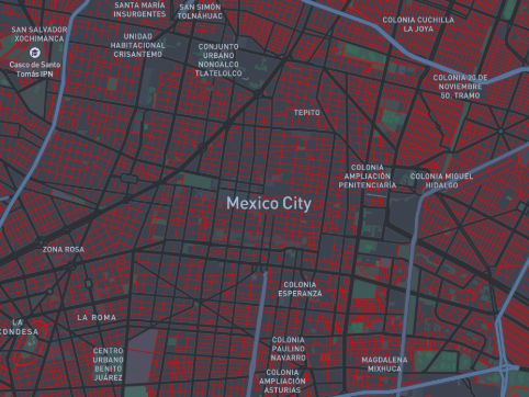 I wanted to represent trafic on the roeds and chose cities with the most traffic in the world, Here is Mexico city 
